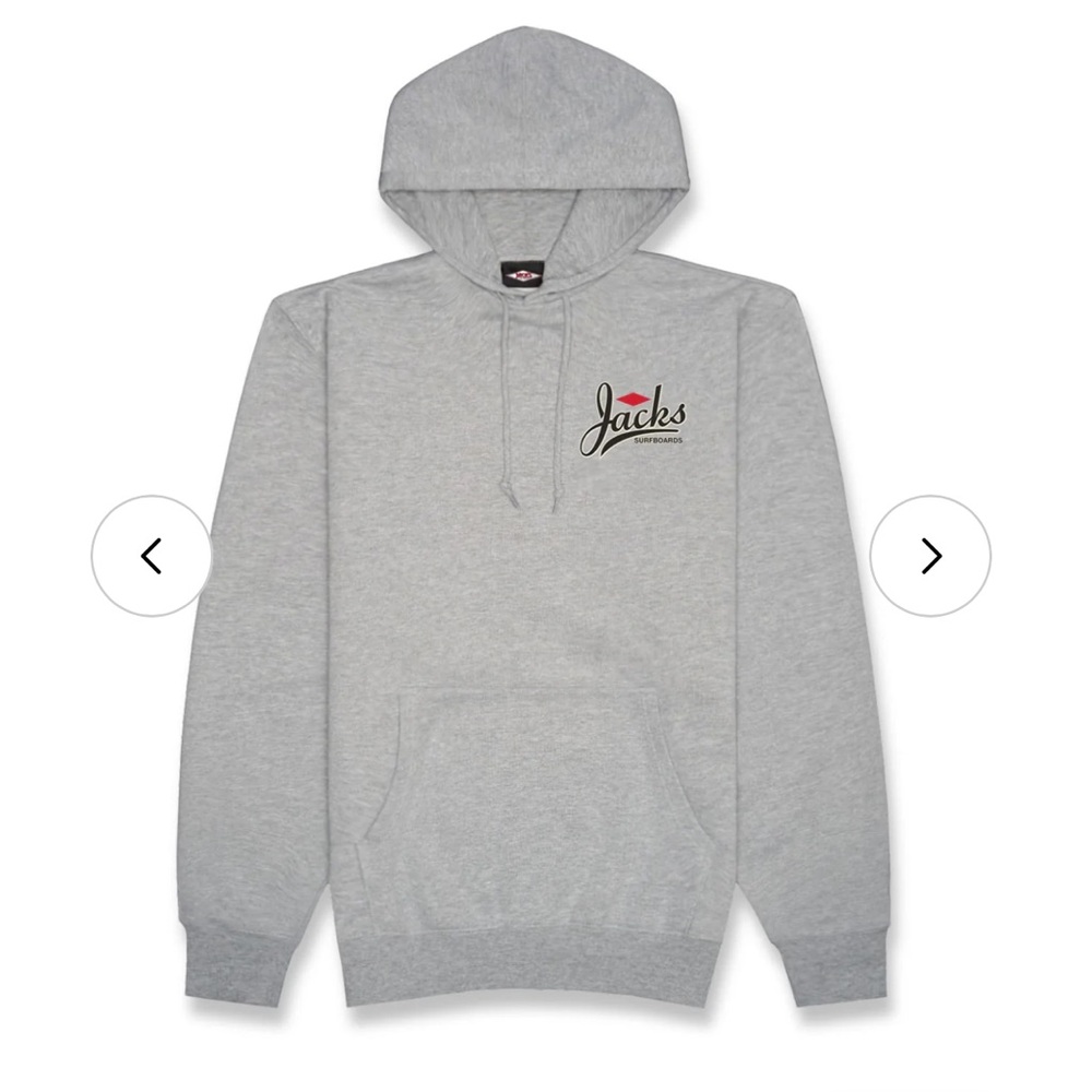 Jacks Surfboard Full Zip-up Gray Graphic hoodie Men’s SZ small -Surf Apparel
